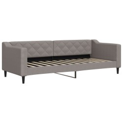 Lit de jour avec gigogne et matelas taupe 80x200 cm tissu 