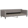 Lit de jour avec gigogne et matelas taupe 80x200 cm tissu 