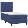 Sommier à lattes de lit et matelas et LED Bleu 100x200 cm Tissu 