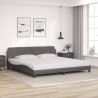Cadre de lit sans matelas gris 200x200 cm similicuir 