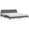 Cadre de lit sans matelas gris 200x200 cm similicuir 