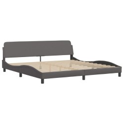 Cadre de lit sans matelas gris 200x200 cm similicuir 