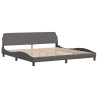 Cadre de lit sans matelas gris 200x200 cm similicuir 