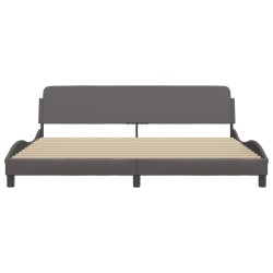 Cadre de lit sans matelas gris 200x200 cm similicuir 