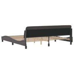 Cadre de lit sans matelas gris 200x200 cm similicuir 