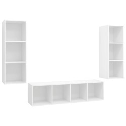 Ensemble de meuble TV 3 pcs Blanc Bois d'ingénierie 