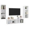 Ensemble de meuble TV 3 pcs Blanc Bois d'ingénierie 