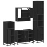 Ensemble de meubles salle de bain 4 pcs noir bois d'ingénierie 