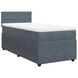 Sommier à lattes de lit avec matelas Gris foncé 100x200 cm 