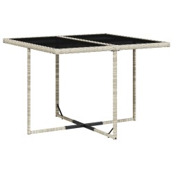 Ensemble à manger de jardin et coussins 9 pcs gris clair rotin 