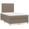 Sommier à lattes de lit avec matelas taupe 120x190 cm tissu 