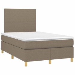 Sommier à lattes de lit avec matelas taupe 120x190 cm tissu 