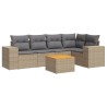 Salon de jardin avec coussins 6 pcs beige résine tressée 
