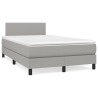 Sommier à lattes de lit matelas LED gris clair 120x190 cm tissu 