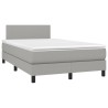 Sommier à lattes de lit matelas LED gris clair 120x190 cm tissu 