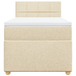 Sommier à lattes de lit avec matelas Crème 90x200 cm Tissu 