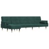 Canapé-lit en forme de L vert foncé 271x140x70 cm velours 