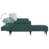 Canapé-lit en forme de L vert foncé 271x140x70 cm velours 