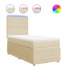 Sommier à lattes de lit avec matelas Crème 90x200 cm Tissu 