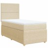 Sommier à lattes de lit avec matelas Crème 90x200 cm Tissu 