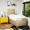 Sommier à lattes de lit avec matelas Crème 90x200 cm Tissu 