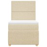 Sommier à lattes de lit avec matelas Crème 90x200 cm Tissu 