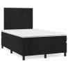Sommier à lattes de lit avec matelas noir 120x190 cm velours 