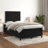 Sommier à lattes de lit avec matelas noir 120x190 cm velours 