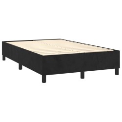 Sommier à lattes de lit avec matelas noir 120x190 cm velours 