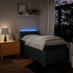 Sommier à lattes de lit avec matelas Bleu 90x190 cm Tissu 
