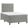 Sommier à lattes de lit et matelas gris clair 120x190cm velours 