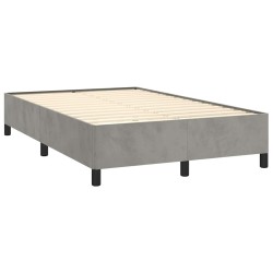 Sommier à lattes de lit et matelas gris clair 120x190cm velours 