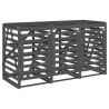 Abri pour poubelle triple sur roulettes gris bois massif de pin 