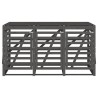 Abri pour poubelle triple sur roulettes gris bois massif de pin 