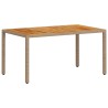 Ensemble à manger de jardin et coussins 5pcs beige rotin acacia 