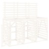 Abri pour poubelle triple sur roulettes blanc bois pin 