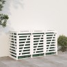 Abri pour poubelle triple sur roulettes blanc bois pin 