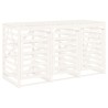 Abri pour poubelle triple sur roulettes blanc bois pin 