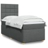 Sommier à lattes de lit et matelas Gris foncé 90x190 cm Tissu 