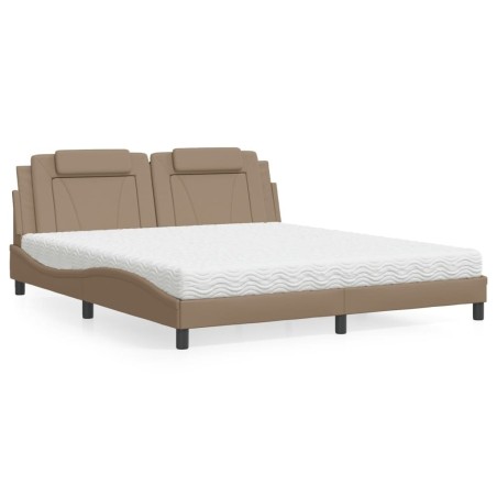 Lit avec matelas cappuccino 180x200 cm similicuir 