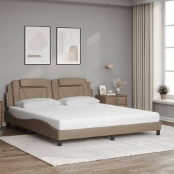 Lit avec matelas cappuccino 180x200 cm similicuir 