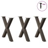 Pieds de table à manger en forme de X, 3 pièces, acier naturel, 80 x (72-73) cm 