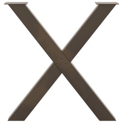 Pieds de table à manger en forme de X, 3 pièces, acier naturel, 80 x (72-73) cm 