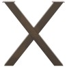 Pieds de table à manger en forme de X, 3 pièces, acier naturel, 80 x (72-73) cm 