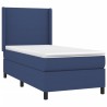 Sommier à lattes de lit matelas et LED Bleu 90x190 cm Tissu 