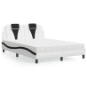 Lit avec matelas blanc et noir 140x200 cm similicuir 
