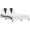 Lit avec matelas blanc et noir 140x200 cm similicuir 