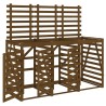 Abri pour poubelle triple sur roulettes marron miel bois pin 