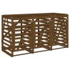 Abri pour poubelle triple sur roulettes marron miel bois pin 