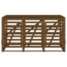 Abri pour poubelle triple sur roulettes marron miel bois pin 